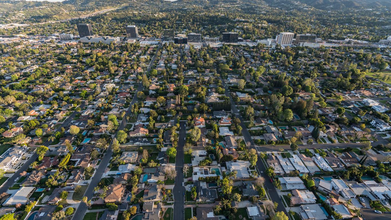 birds eye view of sherman oaks